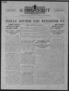 The Campus newspaper front page, headline of World War I